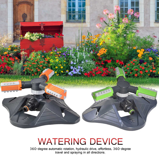 360 Degree Rotating Sprinkler for efficient lawn watering and garden hydration.