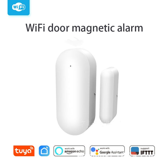 Door and window sensor, WiFi door magnetic alarm for home security, detecting door and window openings.