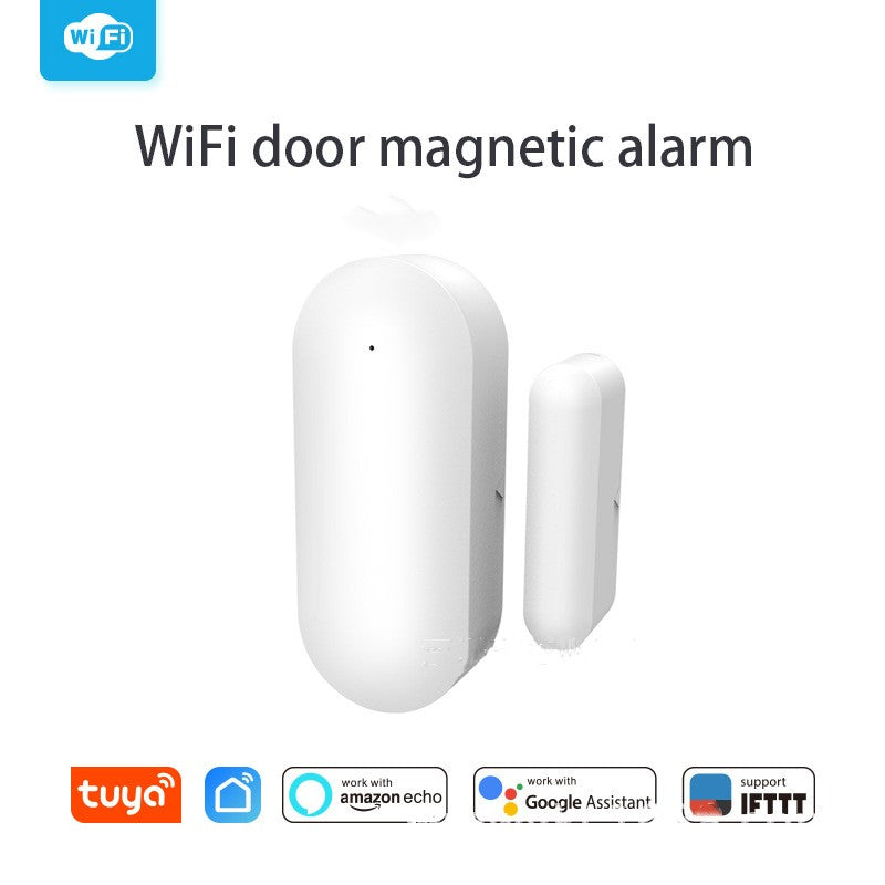 Door and window sensor, WiFi door magnetic alarm for home security, detecting door and window openings.