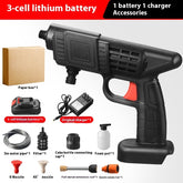 Portable Electric Car Washer 36V 500W with battery, nozzle, filter, and charger for versatile cleaning.