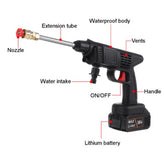 Portable Electric Car Washer 36V 500W with battery, nozzle, filter, and charger for versatile cleaning.