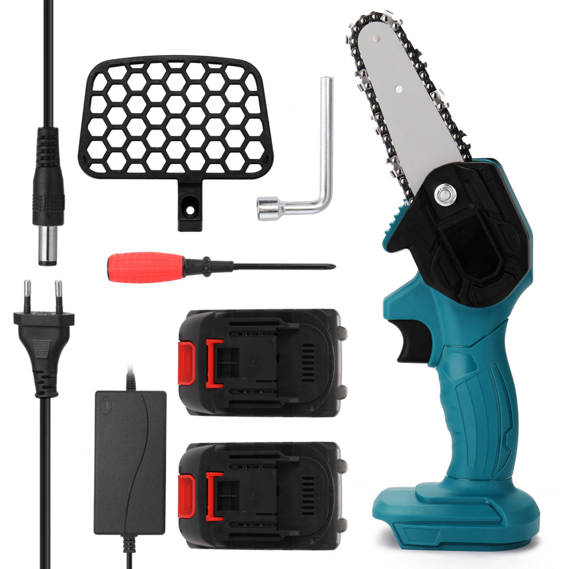 Portable Electric Chainsaw Handheld Electric Pruning Saw with powerful motor and wear-resistant chain.