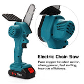 Portable Electric Chainsaw Handheld Electric Pruning Saw with powerful motor and wear-resistant chain.