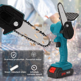 Portable Electric Chainsaw Handheld Electric Pruning Saw with powerful motor and wear-resistant chain.